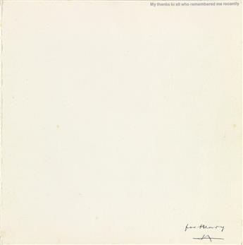 JOSEF ALBERS (after) I-S LXXIIIa and I-S LXXIIIb (Greeting Card)  Two color screenprints on cream wove paper, 1973